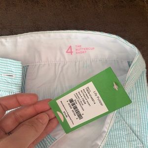 Shorely Blue seersucker Lilly Pulitzer shorts